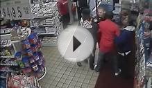 police fight in convenience store caught on security camera